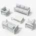 White Frame/Light Gray Cushion