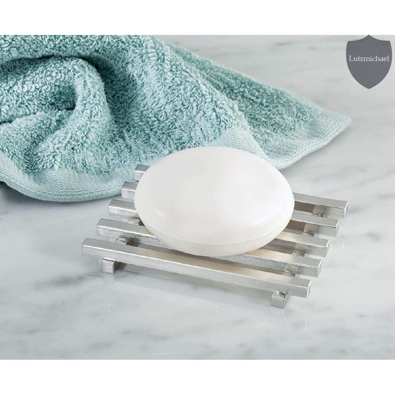 Brushed Stainless Steel Rectangular Soap Holder