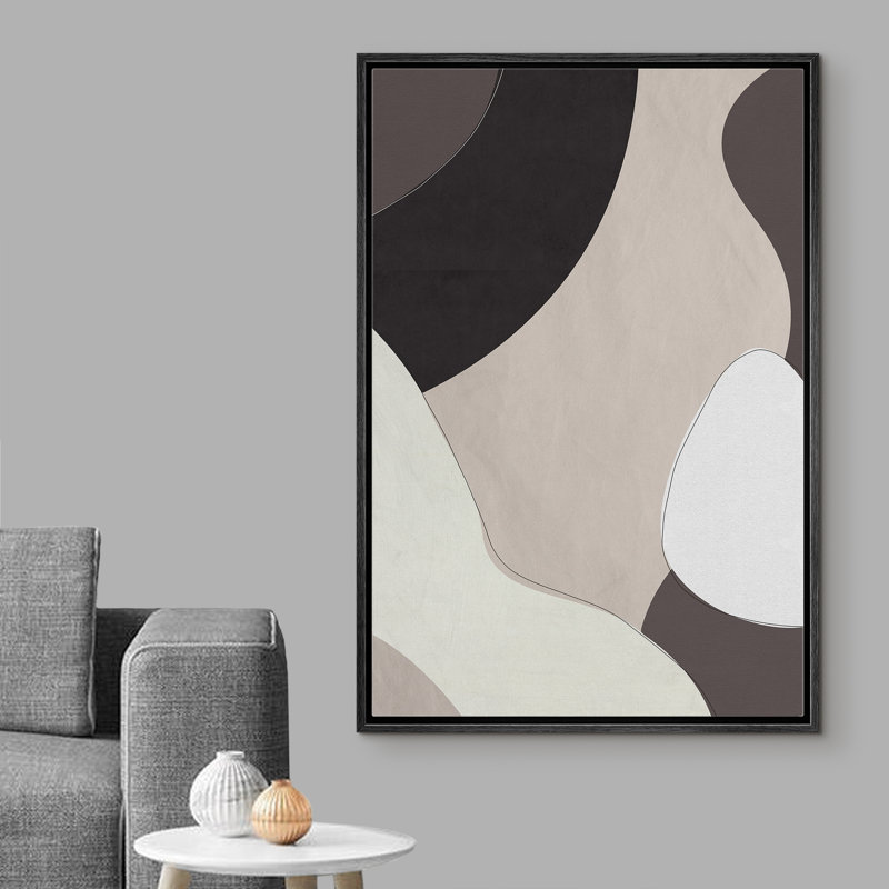 IDÉE4WALL abstrait alternant foncé et beige EVA10, H 36 po x l 24 po x P 1,5 po, Noir