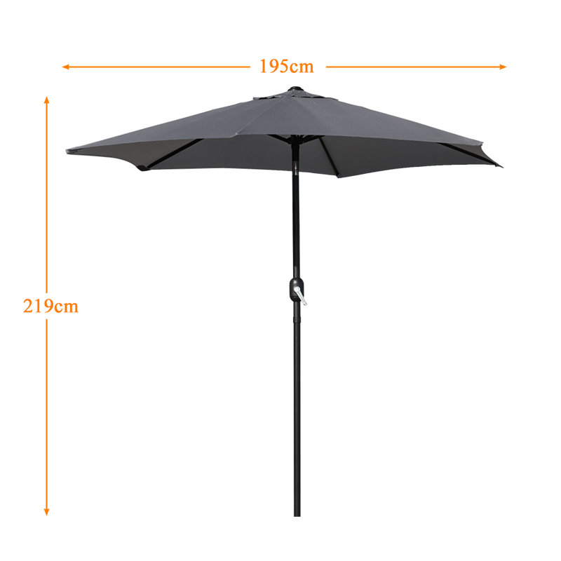 Ardolino Parasol, Grey, 220cm H x 200cm W x 200cm D