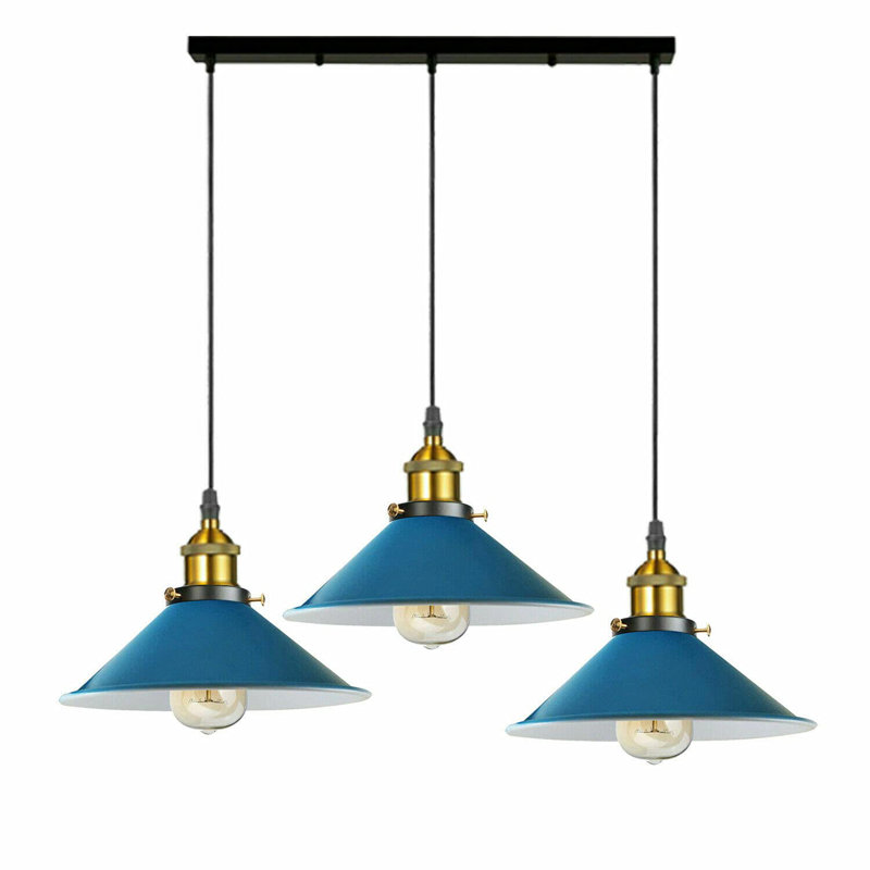 Modern Industrial Latshaw 3-Light Island Cone Ceiling Pendant – Adjustable Lighting for Kitchen & Dining Rooms by Mercury Row