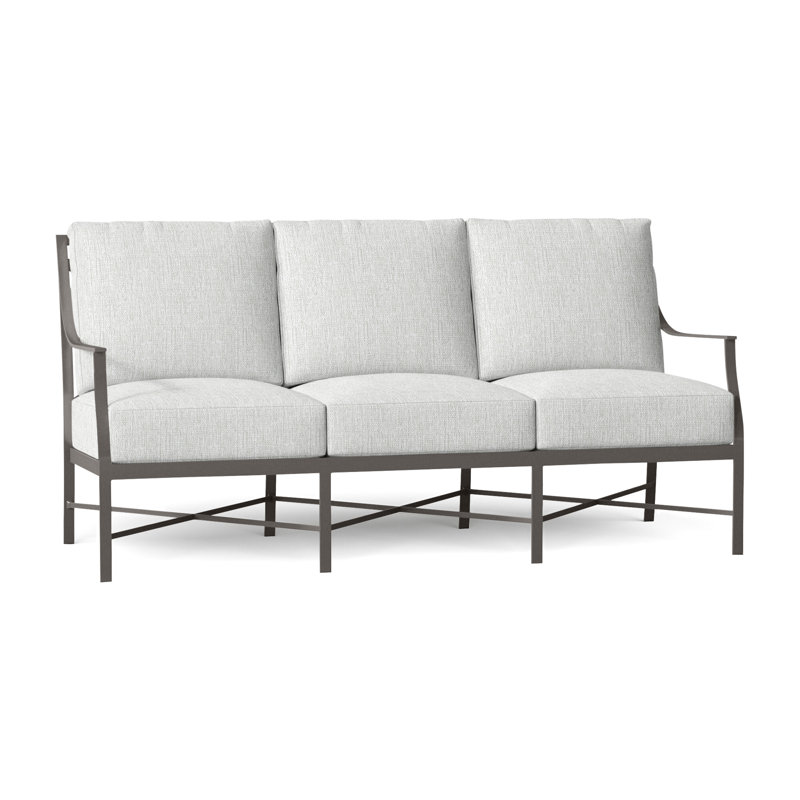 Monaco Aluminum Sofa - Slate Gray, Slate Gray, No Welt, Bali Pearl