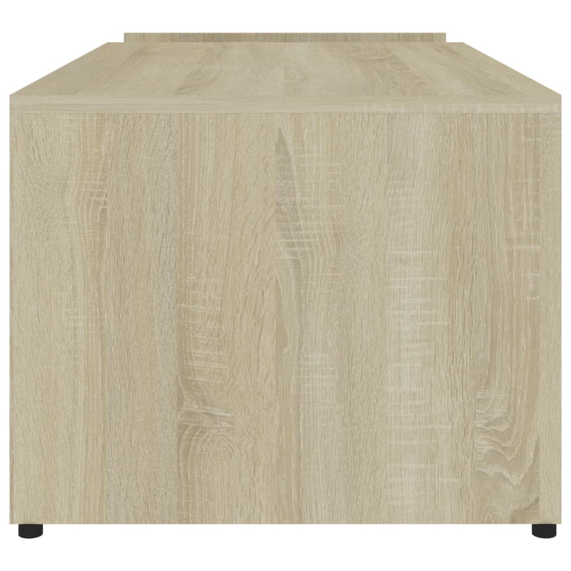 Table basse simple avec rangement en bois d'ingénierie Piccirillo, Chêne/Blanc