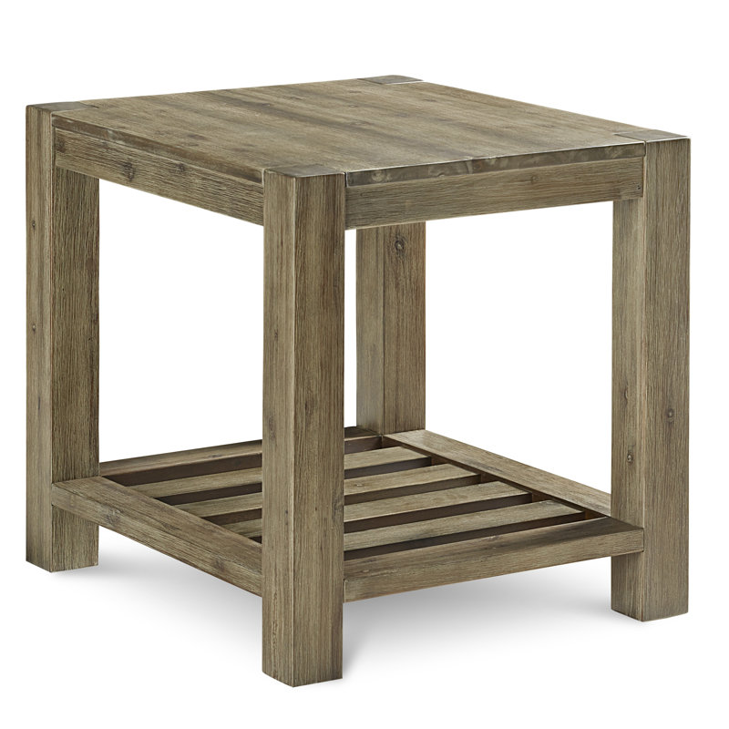 Table de bout en bois massif Ermenek de 25 po de hauteur