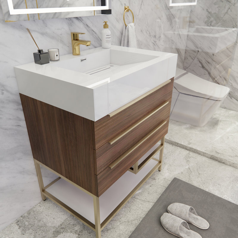 Ensemble de meuble-lavabo simple 30 po Glasgow, Palissandre