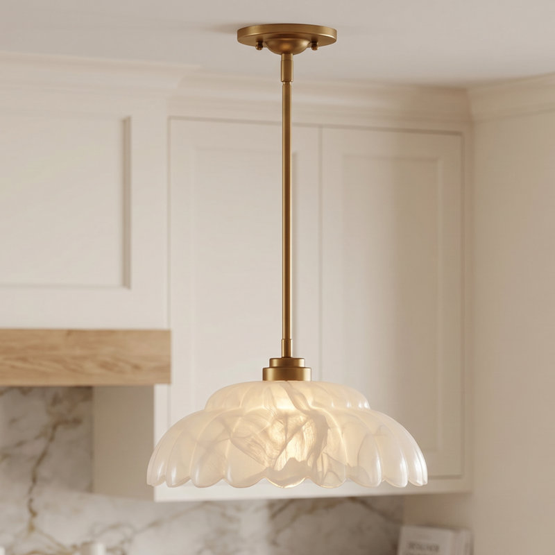 Whitecap 1-Light Brushed Gold Pendant Light