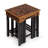 Bird of Paradise Artisan Crafted Tooled Leather Wood Side Table (Set of 3)
