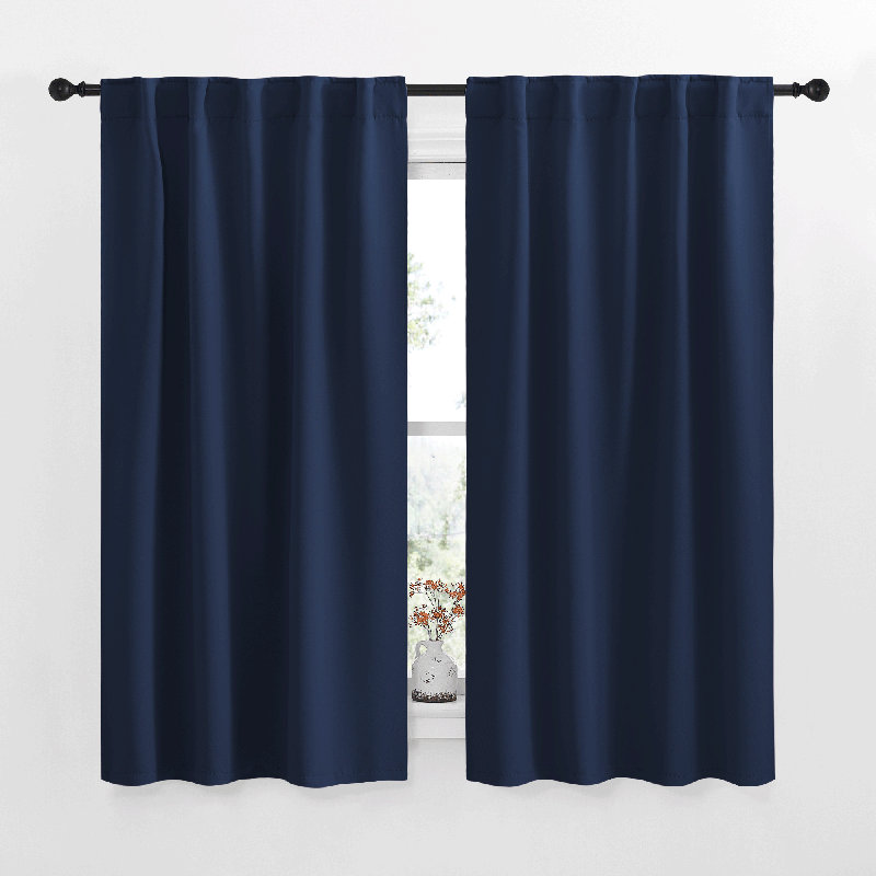 Blackout Curtains for Living Room, Thermal Insulated Solid Window Panels, Room Darkening Drapes for Bedroom/Kitchen, 2 Pieces