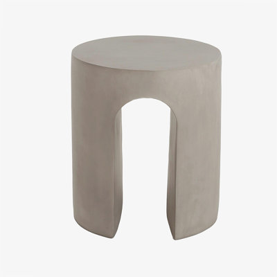Table d'appoint d'extérieur ronde en U MGO, gris clair