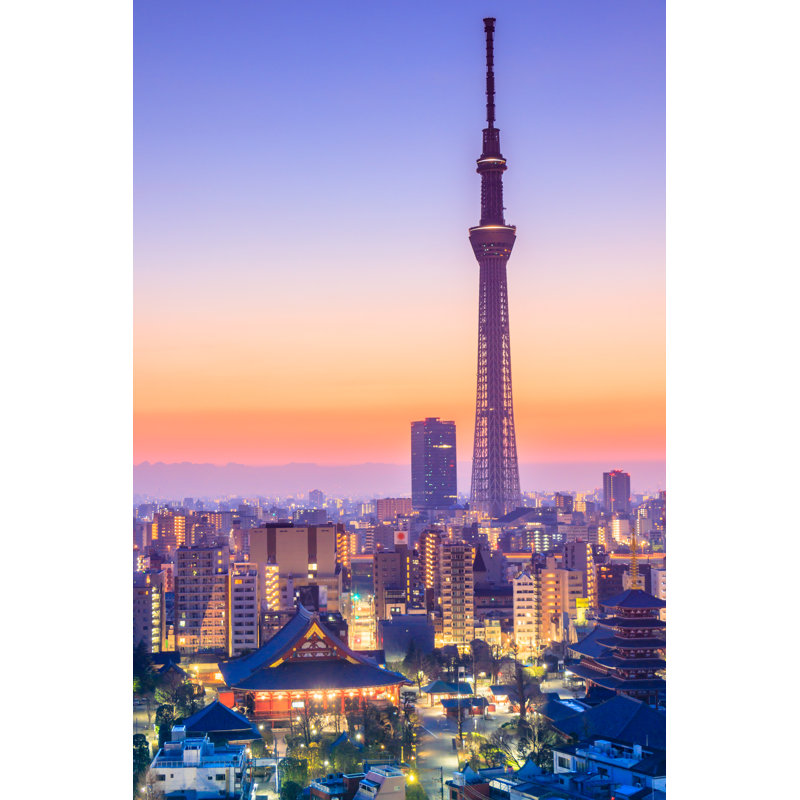 Tokyo Sunrise - Wrapped Canvas Print, 91cm H x 61cm W x 3.8cm D