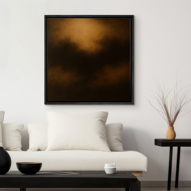 Reproduction d'art abstrait sur toile encadrée pour décoration intérieure moderne, H 24 po x l 24 po, Noir