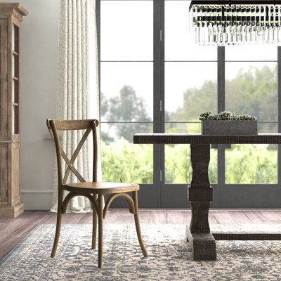 Arquit Stackable Cross-Back Wooden Bistro Chair