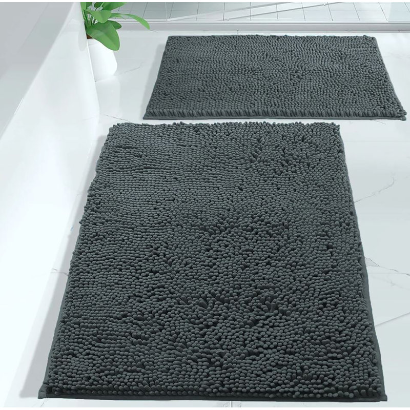 Tapis de salle de bain gris anthracite, Gris anthracite