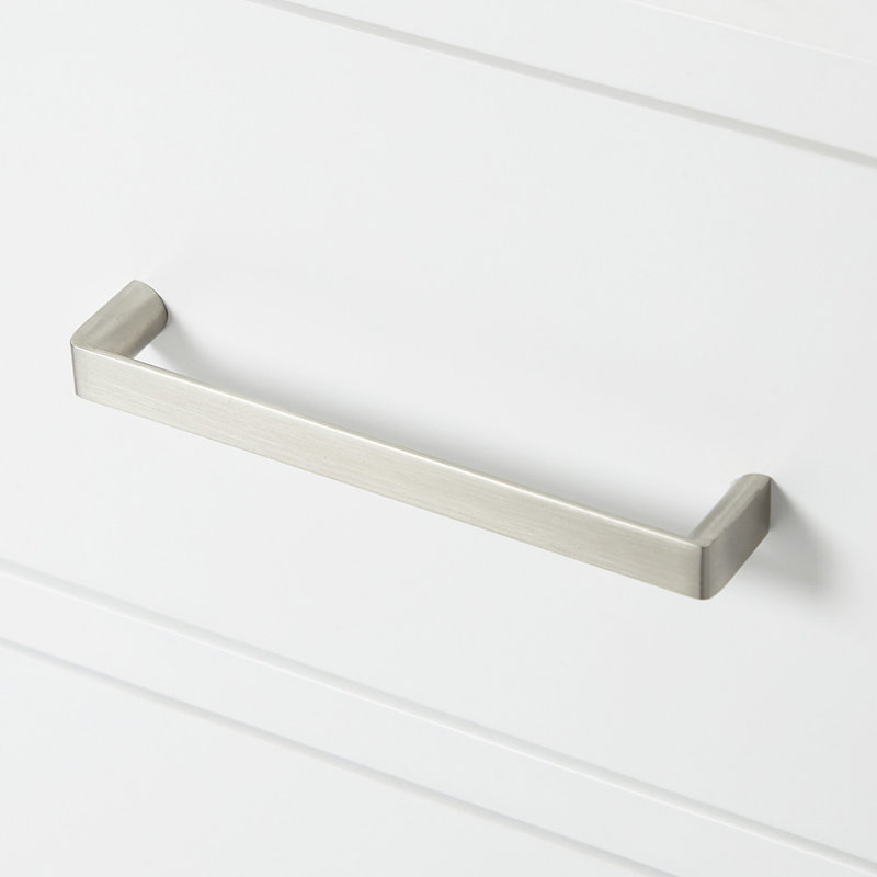 Cambridge 42'' W Single Bathroom Vanity Base, White, Brushed Nickel