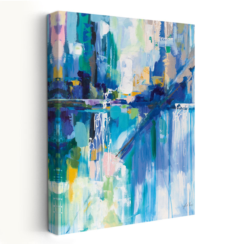 Art abstrait et noir sur verre, H 24 po x l 16 po