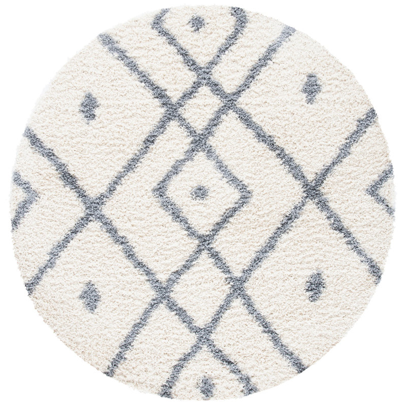Venus Shag 600 Performance Geometric Rug, Round 6'7"