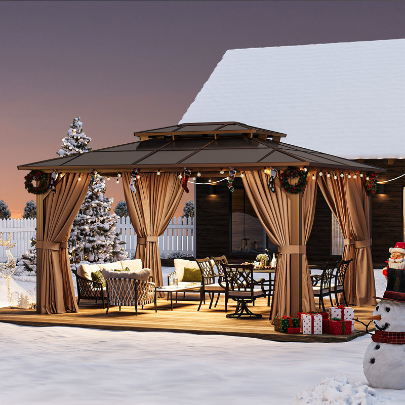 12 pi. L 10 pi. D Pavillon de jardin en aluminium