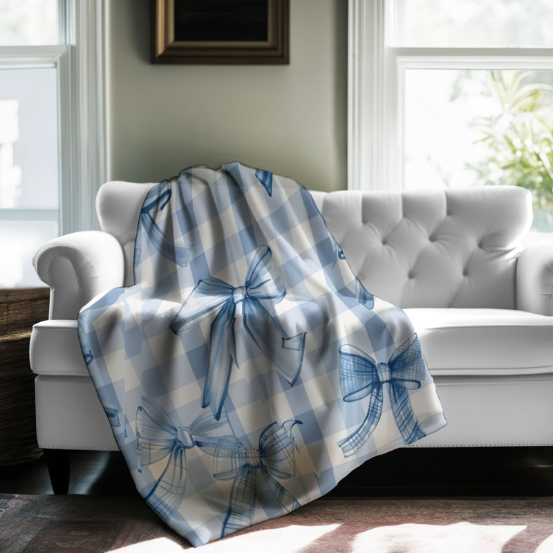 Blue Tie - 1 Piece Premium Blanket, Twin