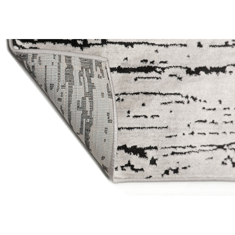 Tapis abstrait gris, Rectangle de 7 pi 6 po x 9 pi 6 po, Gris