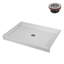 Base de douche en alcôve en acrylique blanc mat 48 po x 36 po avec drain central Streamline-118934390