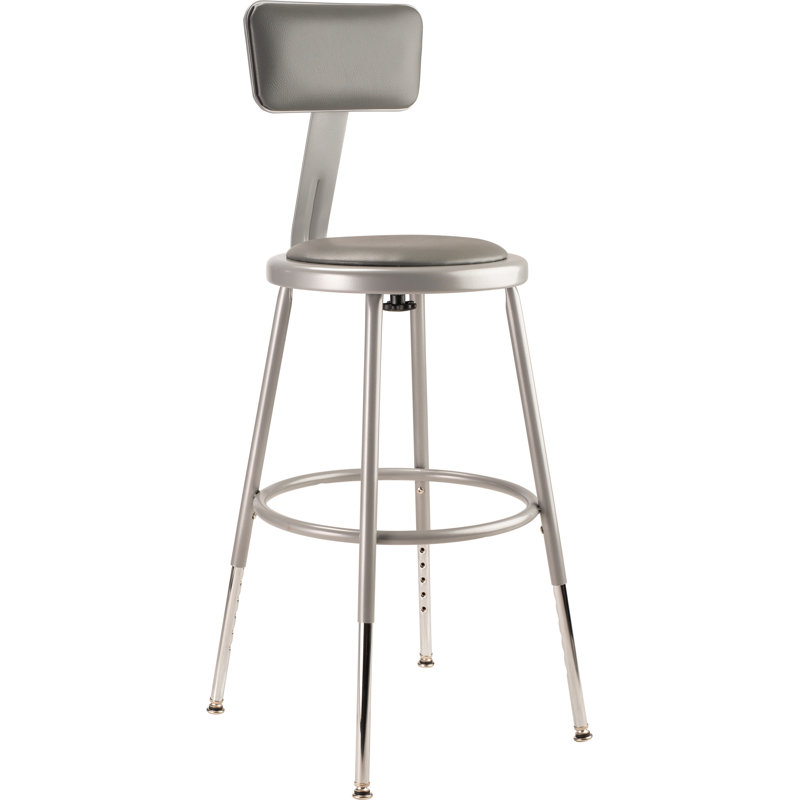 Tabouret de laboratoire à hauteur ajustable, gris, 19" - 27"