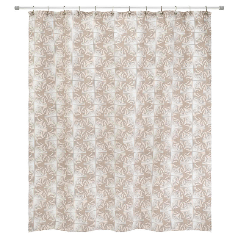 Extra Long Clay and White Fabric Tub Curtain Set