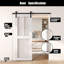 Porte de grange coulissante en bois massif non assemblé 26 po x 80 po de couleur blanche 26 po x 5 po-125911670