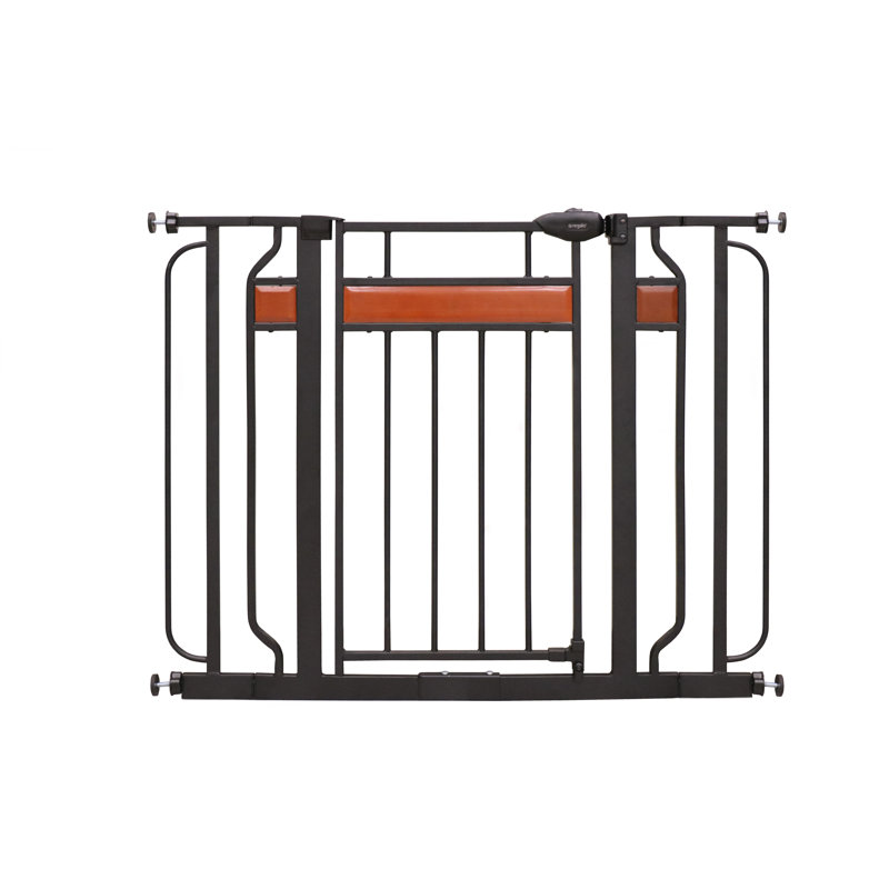 Black and Cherry Wood Pressure Mounted Baby Gate
