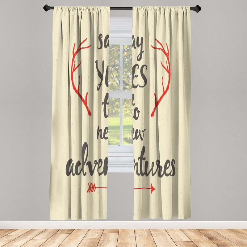 Rideaux d'aventure Ebern Designs, L 28 po x L 63 po, Jaune pastel