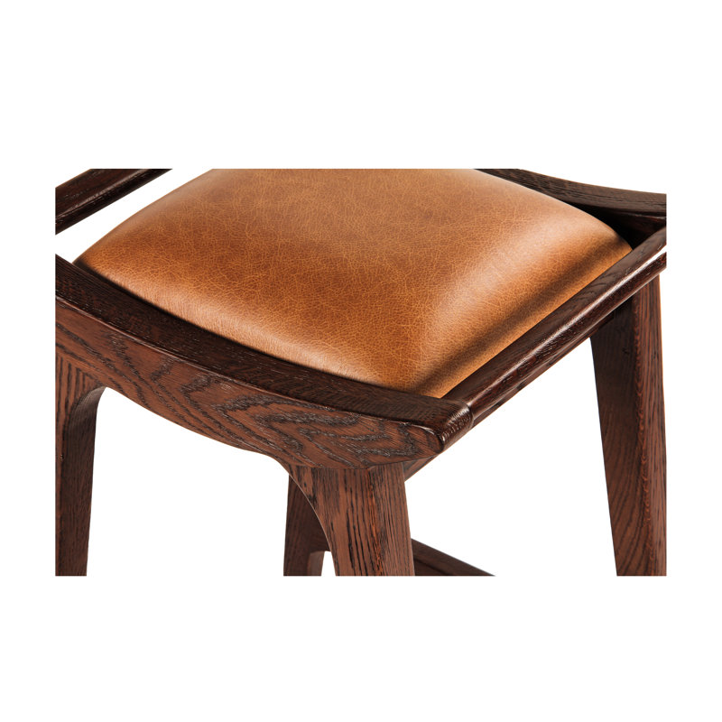 Porter Solid Oak Counter Stool, Mud Brown