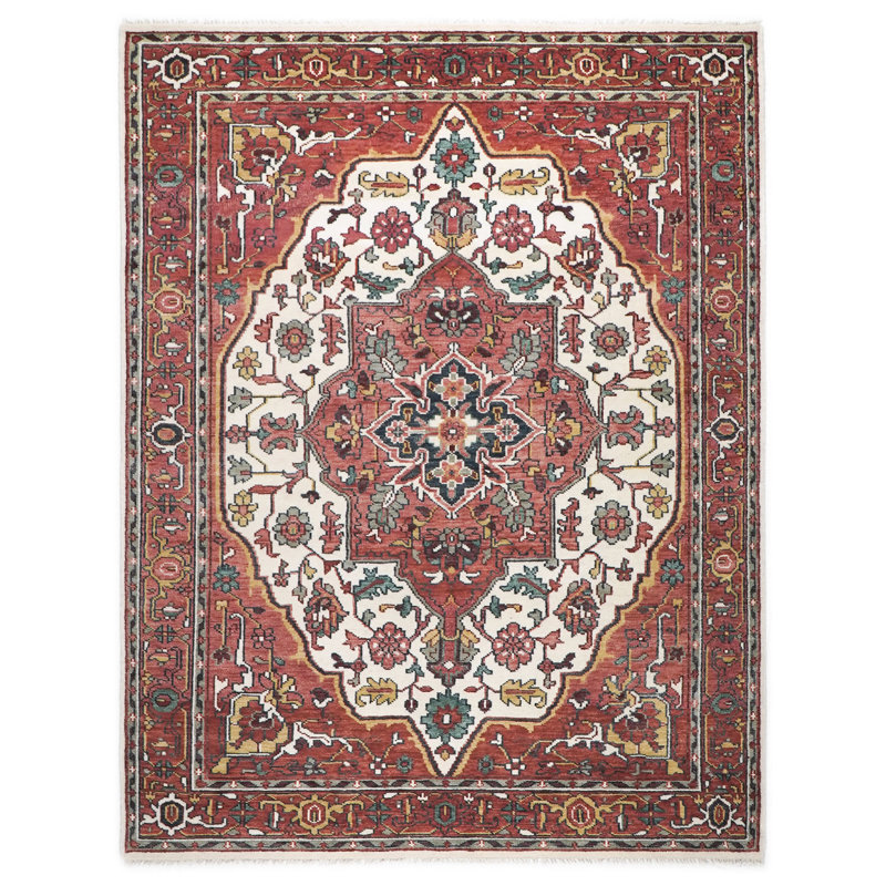 Tapis rose en laine noué à la main 8 pi 10 po x 12 po Oushak, Rose, Rectangle 8 pi 10 po x 12 pi