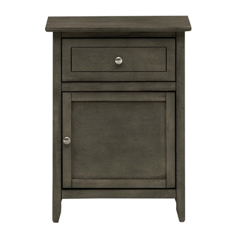 Chic Transitional Nightstand, Grey