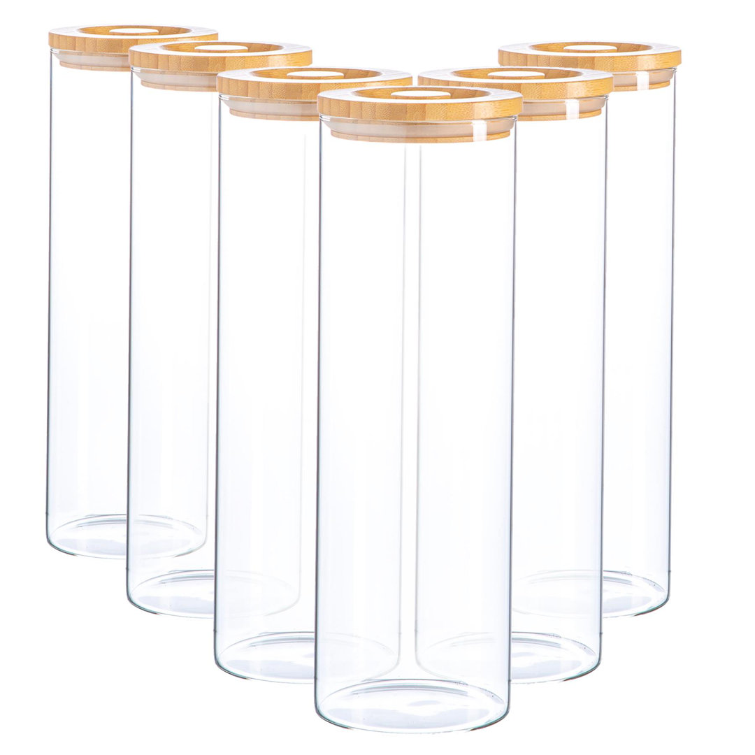 Argon Tableware - Glass Storage Jars with Wooden Lids