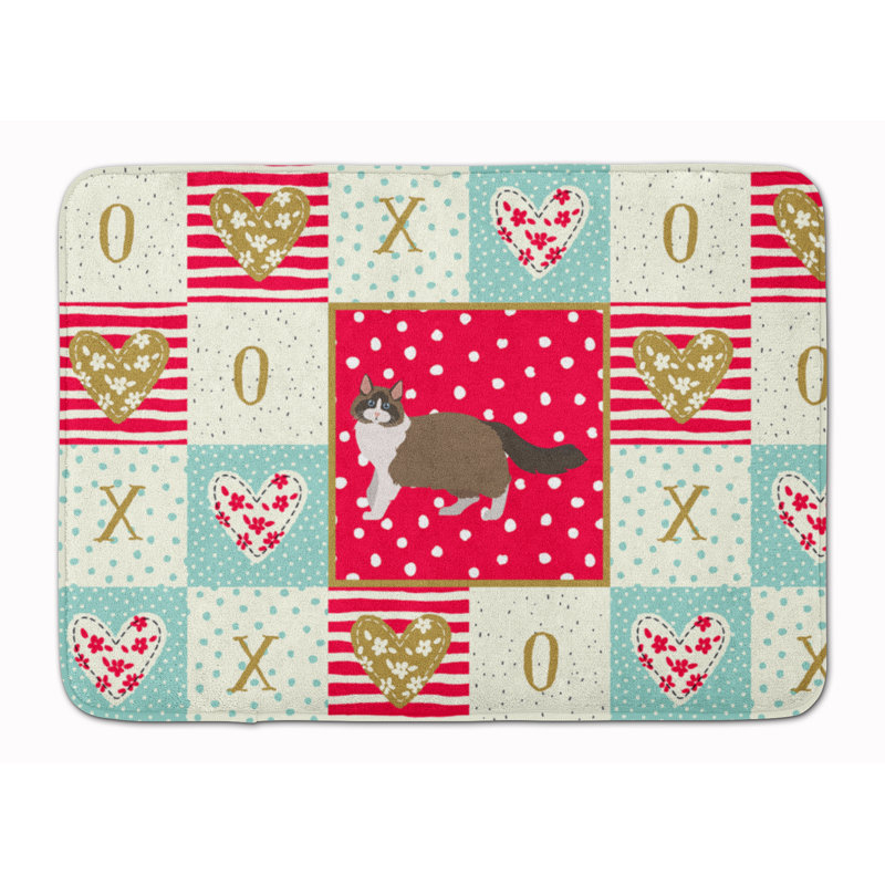 Tapis de cuisine à mousse mémoire cat love Charvi, Ragdoll brun foncé