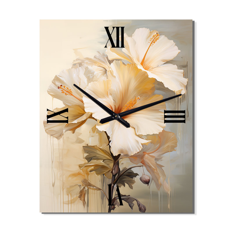 Gaudioso - Hibiscus Modern Wall Clock, Extra Large