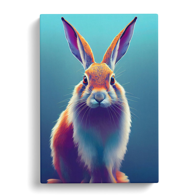 Hare In Colour - Wrapped Canvas