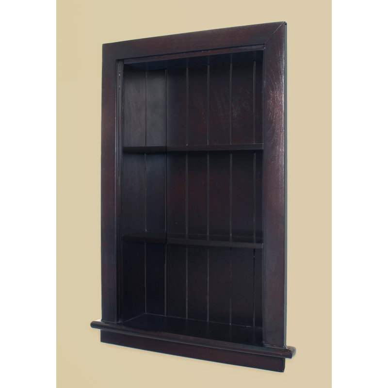14x24 Recessed Aiden Wall Niche by Fox Hollow Furnishings, Dark Brown