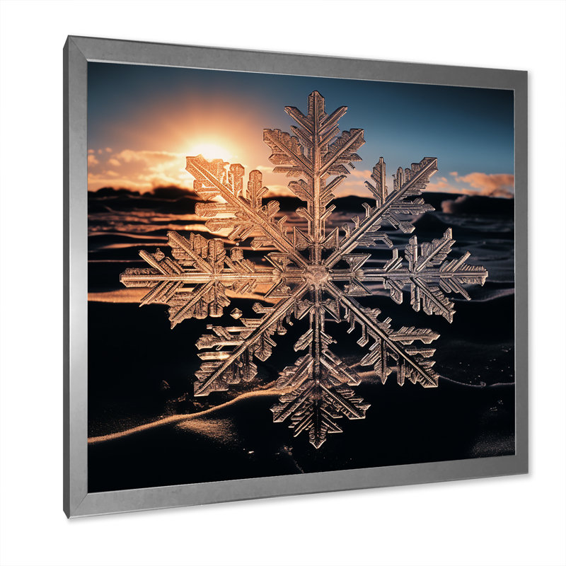 «Sunrise Snowflake Tranquility I - Winter Landscape», art mural, H 30 po x l 30 po x P 1,5 po, Toile tendue
