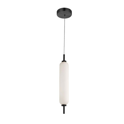 Typha Pendant - 10W - White Opal Glass