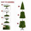 Pre-Lit Pencil Christmas Tree, 4.5-9ft Prelit Noble Fir Slim Artificial Tree with [100/150/200/250/300/450] Warm White LED Lights, [350/455/655/755/855/1,255] PVC Branch Tips, Perfect for Small Spaces & Corner Decor, Foldable Metal Stand-1666979776