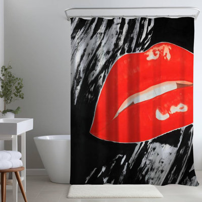 Shower Curtain FI56 – Polyester Shower Curtain, Dye Sublimation Print, 71" W × 74" L