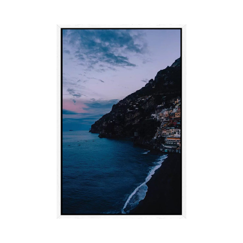 Positano Sunrise V by Bethany Young - Print on Canvas, 101.6cm H x 66.04cm W x 3.81cm D, White Framed