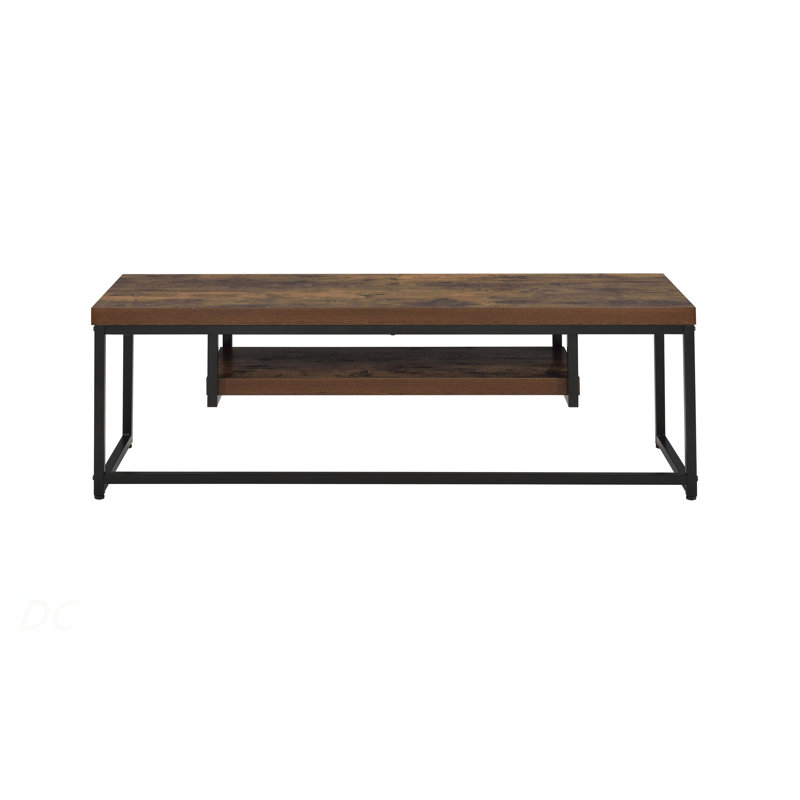 Bob Weathered Oak & Black Metal Finish TV Stand