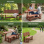 Ensembles de salle à manger convertibles pour patio, banc de jardin compact en bois massif