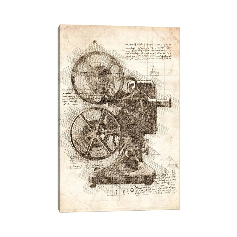 Movie Projector by Cornel Vlad - Wrapped Canvas Print, 20.32 cm H x 30.48 cm W