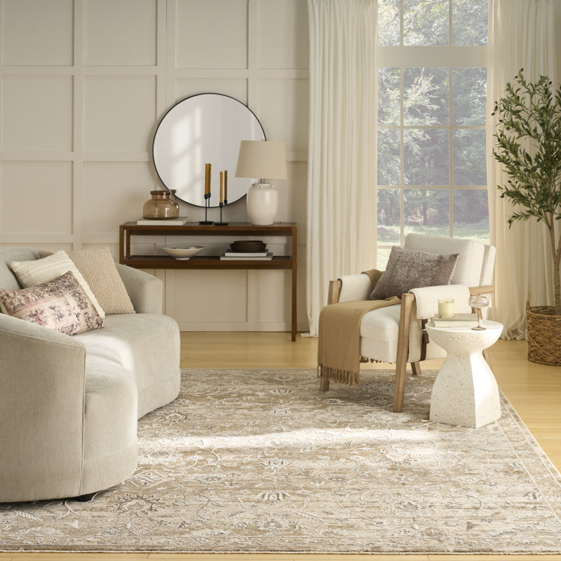 Hemington 4' x 6' Beige Vintage Indoor Rug, Rectangle 4' x 6'
