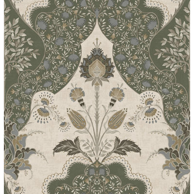 Auden Green Floral Grandeur Wallpaper