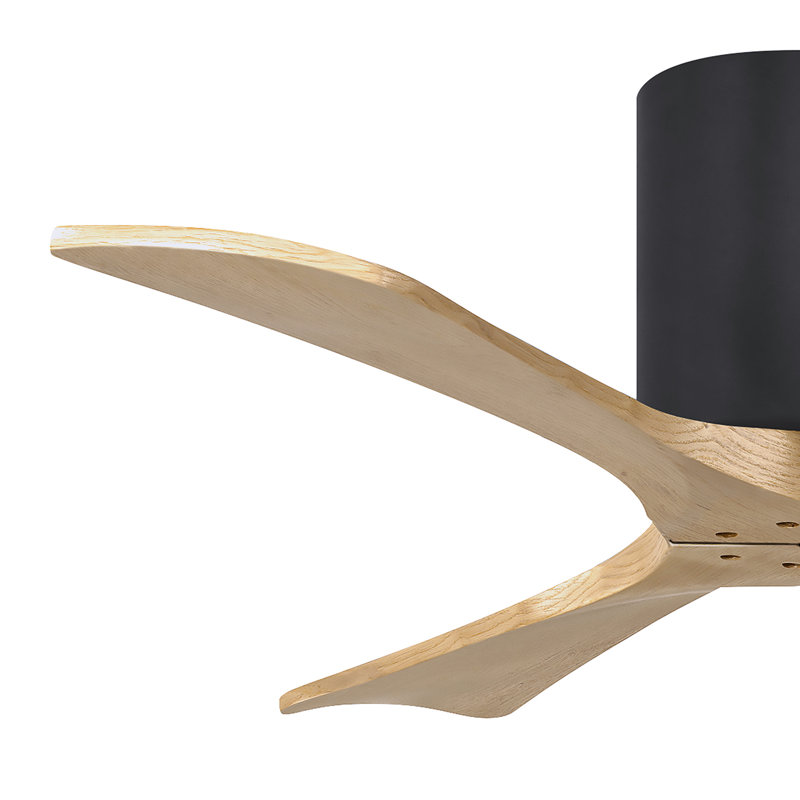 Ventilateur de plafond à 3 pales Olivier, Noir mat, Ton érable clair, 42"