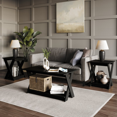 Emporia 3 Piece Coffee Table Set by Ebern Designs
