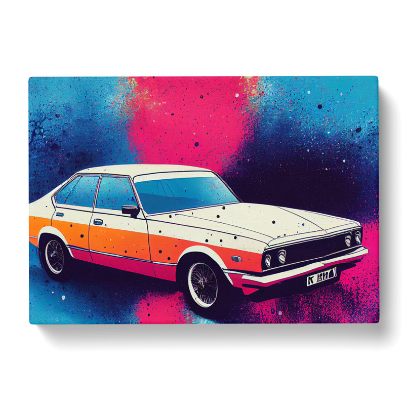 Retro Car Splash Vol.3 - Wrapped Canvas, 40cm H x 60cm W x 3cm D